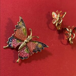 Butterfly set Brooches and Earrings.